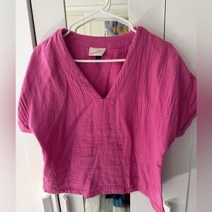 Universal Thread Fuchsia V-Neck Blouse